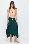 Women's Petrol Elastic Waist Ethnic Embroidery Detailed Pocket Skirt - 3