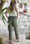 Khaki Pocket Jogger Leg: Elastic Waist Mixed Woven Casual Sleep Consumption - 8