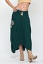 Women's Petrol Elastic Waist Ethnic Embroidery Detailed Pocket Skirt - 5