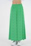 Green Floral High Waist Woven Skirt with Elastic Waist - 4