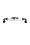 Black Metal-Genuine Porcelain Black Flower Pattern 128 mm Furniture/Cabinet/Garment Closet/Cap/Kitchen Handle - 4
