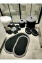 Jute, Bathroom Set, Bath Mat, Mat Set, Makeup Basket, Trash Can, Toilet Mat, - 4