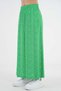 Green Floral High Waist Woven Skirt with Elastic Waist - 6