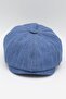 Men's Cap British Summer Denim Newsboy Hat - Blue - 2