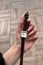 Minimal Square Case Women's Wristwatch with Brown Cord - 3
