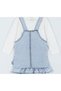 Girl's Salopet and White T-Shirt Gilet Set with Teddy Bear (1-8 Years) - 2