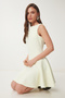Flying Effect Mini Woven Dress Light Yellow Lfk0004 - 5