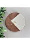 Slatted model, bohemian, scandinavian design wall clock (hand made) 40x40cm - beige/coffee