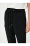 Lace Waist Trousers Suede Textured Pocket Tapered Leg - 5