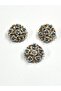 Silver Stone Button / Stone Rose Model Button / Bunch - 4
