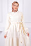 Stone Baby Collar Belted Gofrali Dress - 4