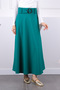 Emerald Green Flared Skirt with Waist Belt - 4