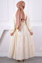 Stone Baby Collar Belted Gofrali Dress - 3
