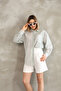 Oversize Long Sleeve Khaki Striped Cotton Linen Women's Shirt