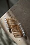 2-Piece Pearl Gold Comb Buckle, Engagement-Wedding-Wedding Hair Accessory 4cm - 2