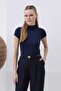 Women's Half Turtleneck Short Sleeve Lycra Inner Blouse 40004