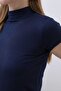 Women's Half Turtleneck Short Sleeve Lycra Inner Blouse 40004 - 3