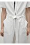 Denim Jumpsuit with Belt - 7