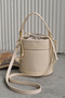 Cream Women's Drawstring Bucket Hand and Shoulder Bag - 3