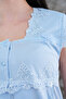 Women's Blue Lace Summer Special Design Cotton Maternity Maternity Pajama Set - 4