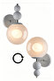 Bulk Applique Glass Headboard Metal Body 2 Wall Lamps with Cable - 5