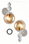 2 Pieces Wired Wall Lamp Bulk Sconce Glass Head Metal Body - 2