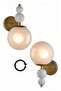 Bulk Applique Glass Headboard Metal Body 2 Wall Lamps with Cable
