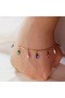 Non-Tarnish Evil Eye Beaded Charm Anklet Steel Bracelet - 3