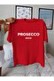 "Prosecco Mood" Graphic T-Shirt for Women - Casual Short Sleeve, Round Neck, Lightweight Polyester