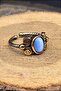 Copper Cat Eye Blue Elegant Design Trend Quality Ring Adjustable (Gift, Special Day, Trend) - 3