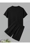 Men's Casual Use Round Neck T-Shirt and Breathable Shorts Set - 8
