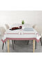 Pink Embroidery Effect Tulip Pattern Printed Decorative Carefree Table Cloth - 3