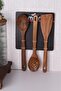 Acacia Wood 3-Piece Kitchen Spoon Set Perforated Spoon Mixing Spoon and Spatula - 2