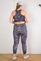 Women's Plus Size High Waist Leggings and Thick Strap Underwire-Free Crop Top Bustier 2-Piece Set - 2