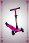 New scooter leddy 3-wheel with led lights, 2+ age, 50kg carrying capacity, 3-speed steering - 3