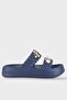 Women's Stoned Stylish Comfortable Daily Slippers Dark Blue