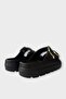 High Sole Buckle Stylish Women's Slippers Black - 5