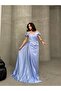 Off-Shoulder Draped Evening Dress - 3