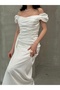 Off-Shoulder Draped Evening Dress - 4