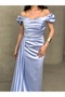 Off-Shoulder Draped Evening Dress - 4