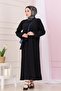 Black Belted Luna Hijab Dress