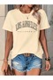 Letter Printed T-Shirt, Short-Sleeved Round Neck Casual Tops for Summer and Spring, Women's Clothing - 7