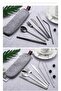 8 Piece Travel Cutlery Set with Bag Fork Knife Spoon Straw Chopstick Set Camping School Office Vacation Paslan - 5