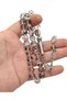 Fossil Patterned Transparent Sphere Cut Glass Rosary