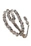 Fossil Patterned Transparent Sphere Cut Glass Rosary - 3