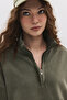 Faded Effect Pocketed Cotton Sweatshirt - 5
