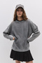 Oversize Faded Effect Cotton Sweatshirt