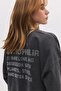 Faded Effect Slogan Sweatshirt - 2