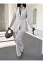 Eyelet Belted Twin Blazer Set - 5