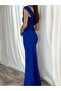 Women's Cobalt Blue Evening Dress - 3